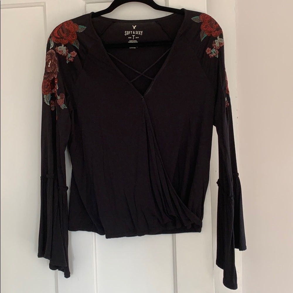 Black Roses American Eagle Longsleeve